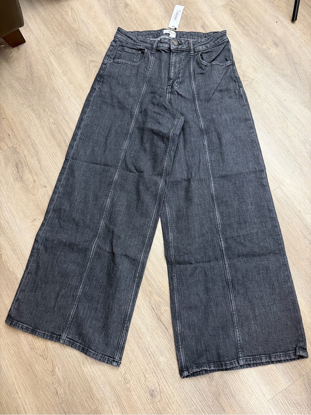 New The Drop Women’s Size 30 Frida Wide Leg Jeans Faded Carbon